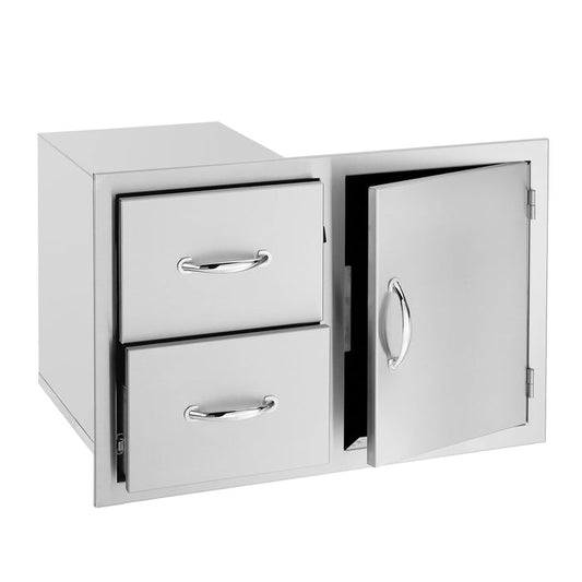 TruFlame - 33" 2-Drawer & Access Door Combo | TF-DC2-33