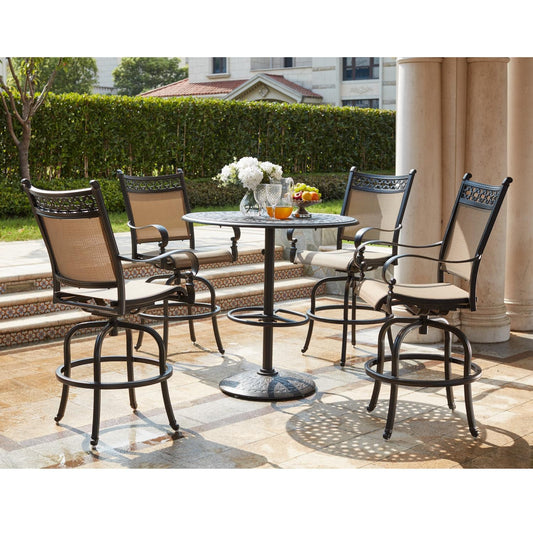 Darlee - Mountain View 5-Piece Patio Bar Set with 42'' Round Pedestal Bar Table  - 201610-5PC-60F