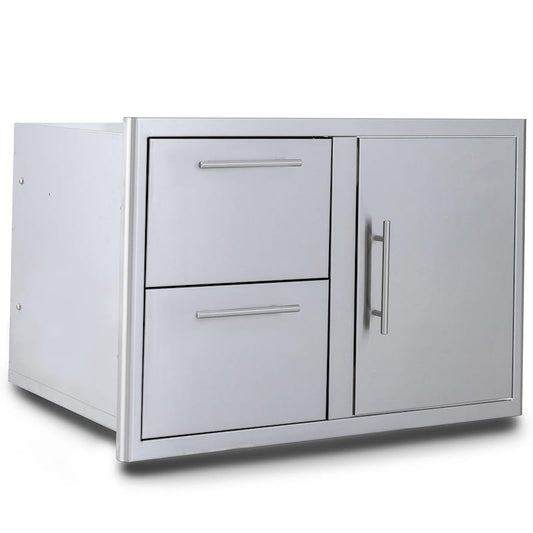 Blaze 32-Inch Stainless Steel Access Door & Double Drawer Combo - BLZ-DDC-R-LTSC