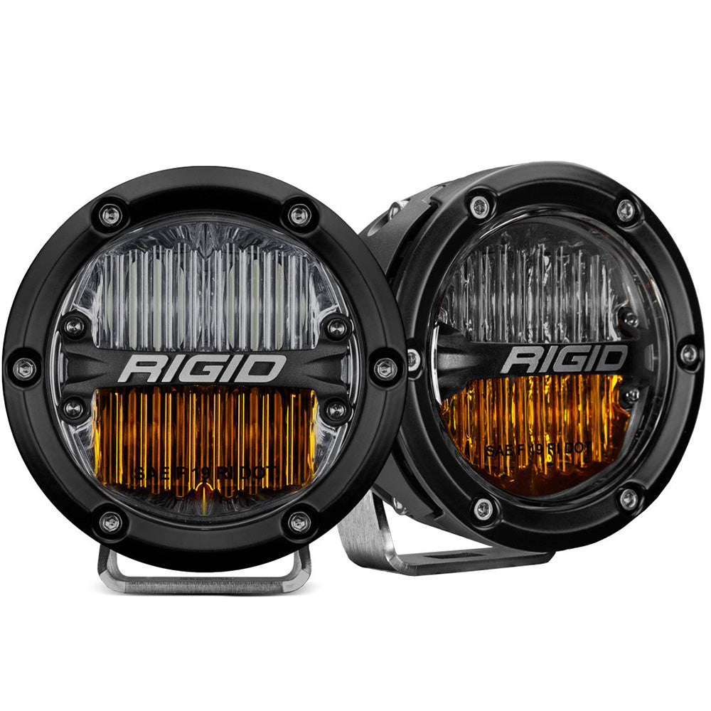 RIGID Industries 360-Series 4" LED SAE Fog Beam - Yellow/White - Set of 2 [36122]