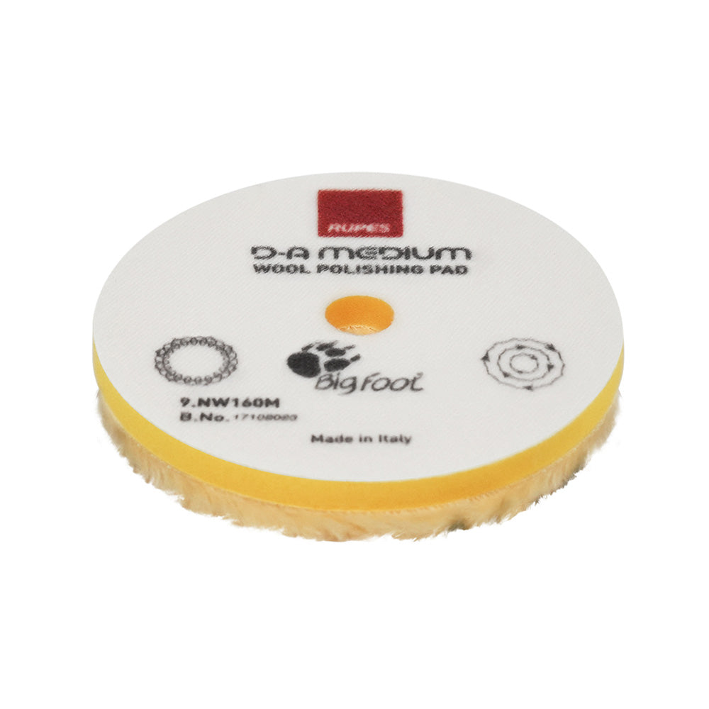 RUPES D-A Medium Wool Polishing Pad 80mm - Yellow [9.NW80M]
