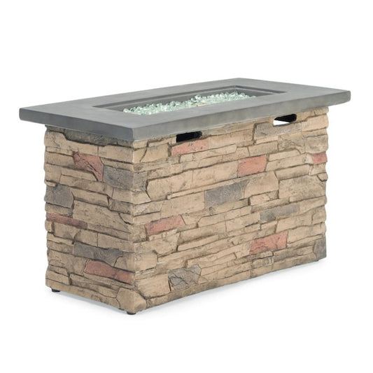 RST Brands - Sego Lily™ Sage 42x20 Stone Fire Table - Gray | SL-RECFT-4-STN