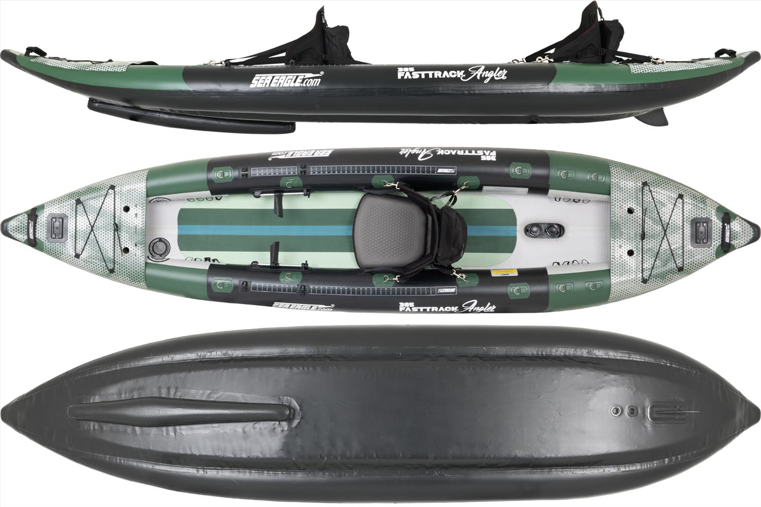 Sea Eagle - 385FTA Pro 3 Person 12'6" Green FastTrack Angler Inflatable Angler Fishing Boat Package ( 385FTAK_P )