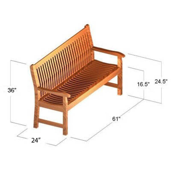 Westminster Teak - 5 ft Veranda Teak Bench Also Available in 4 ft & 6 ft Lengths - 13618