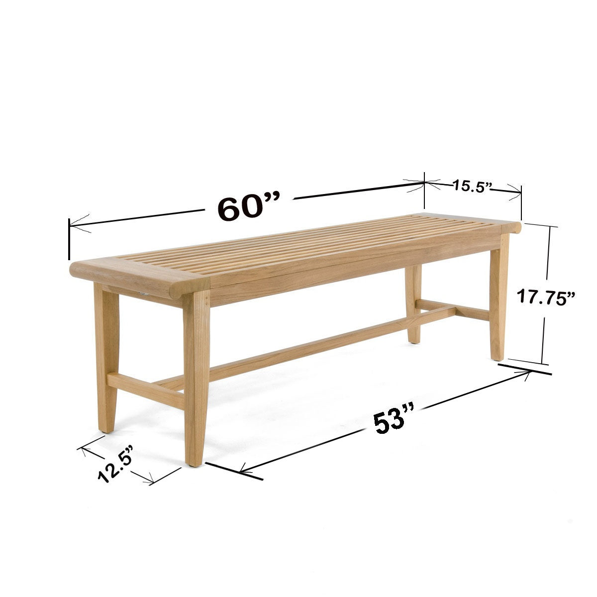 Westminster Teak - 5 ft Laguna Teak Backless Bench Also Available in 3ft, 4ft & 6ft Lengths - 13916