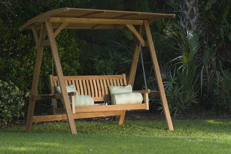 Westminster Teak - Veranda Swing Bench Set Includes Canopy and Bench - 13955