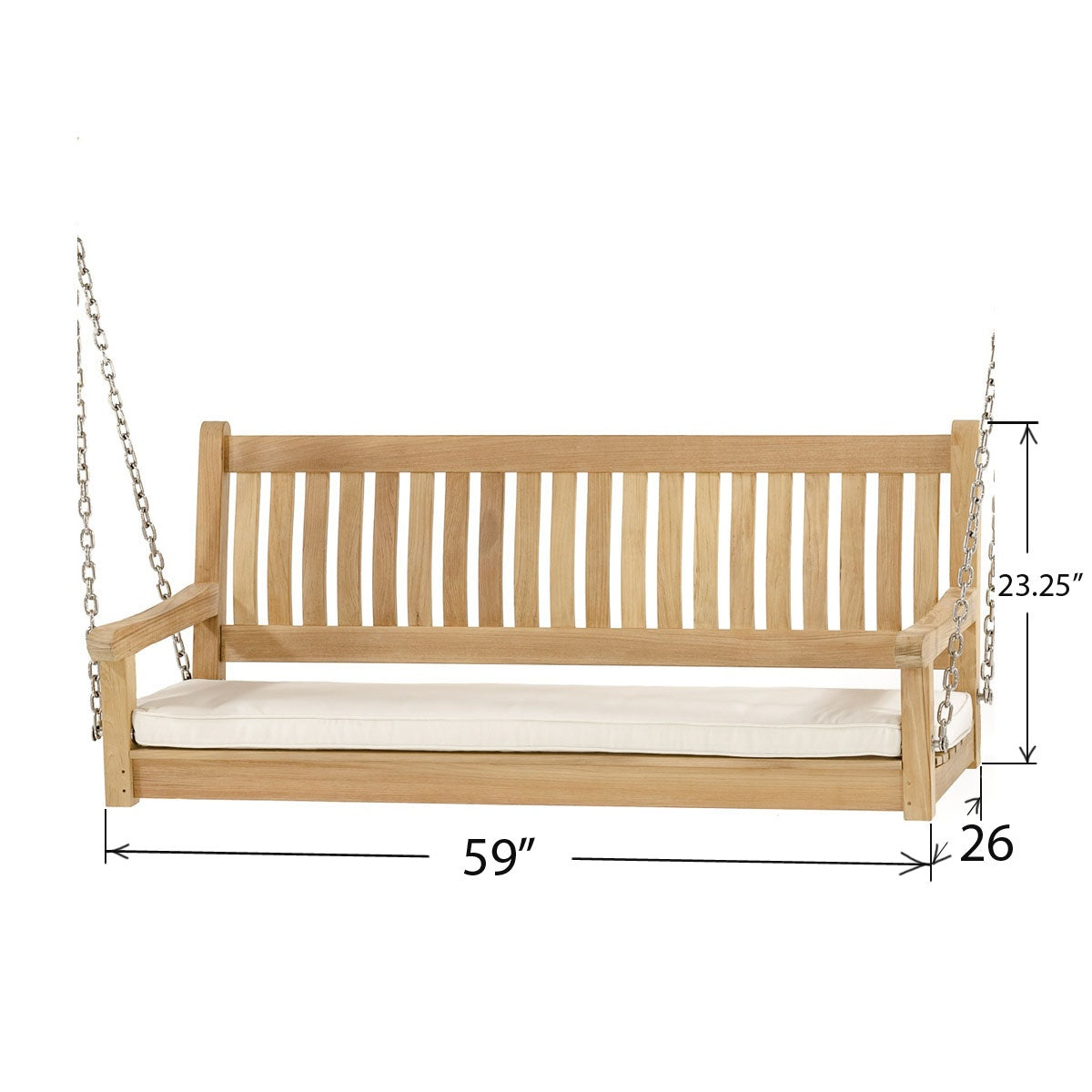 Westminster Teak - Teak Porch Swing ONLY Includes Stainless Steel Chains - 13955BO