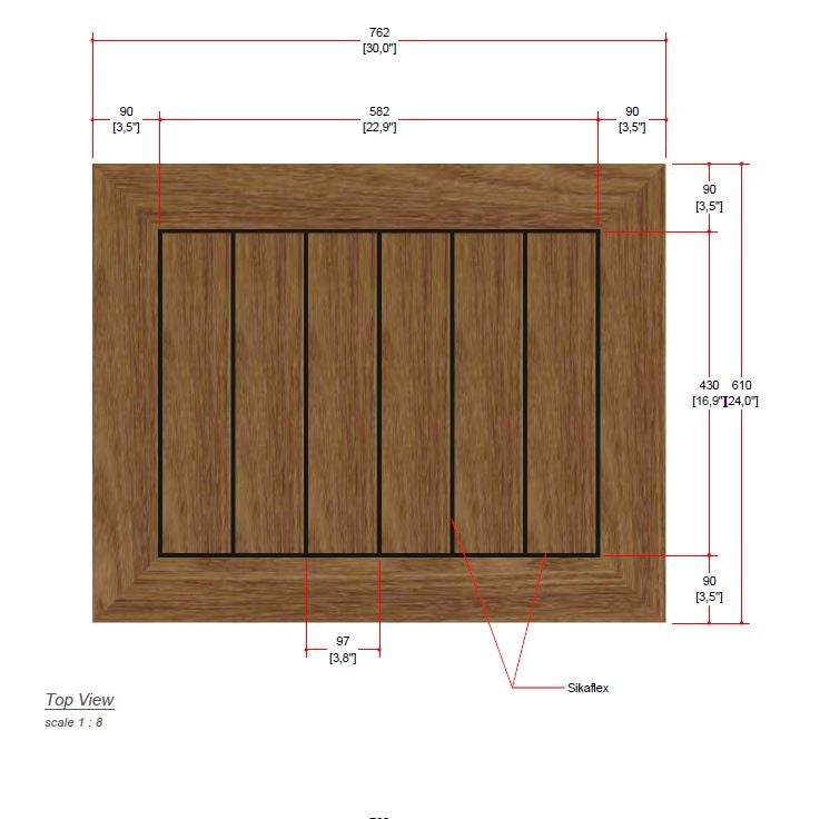 Westminster Teak - Vogue 24 x 30 Table Top Only with Sikaflex - 15097