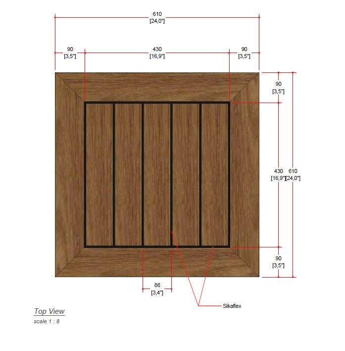 Westminster Teak - Vogue 24 x 24 Table Top Only - 15098
