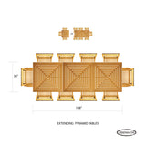 Westminster Teak - 36" Modular Pyramid Square Table - 15815