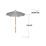 Westminster Teak - 8 ft Round Umbrella All Teak Construction - 17540F