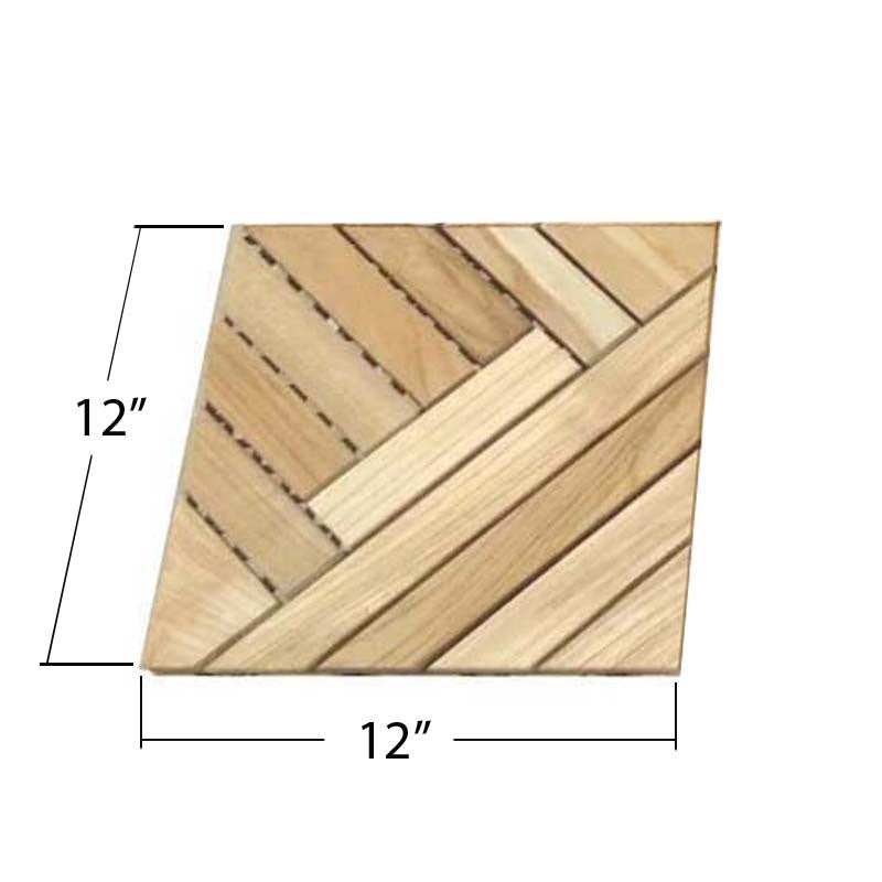 Westminster Teak - Diamond H Teak Floor Tiles Single Carton, 9 Tiles - 18046