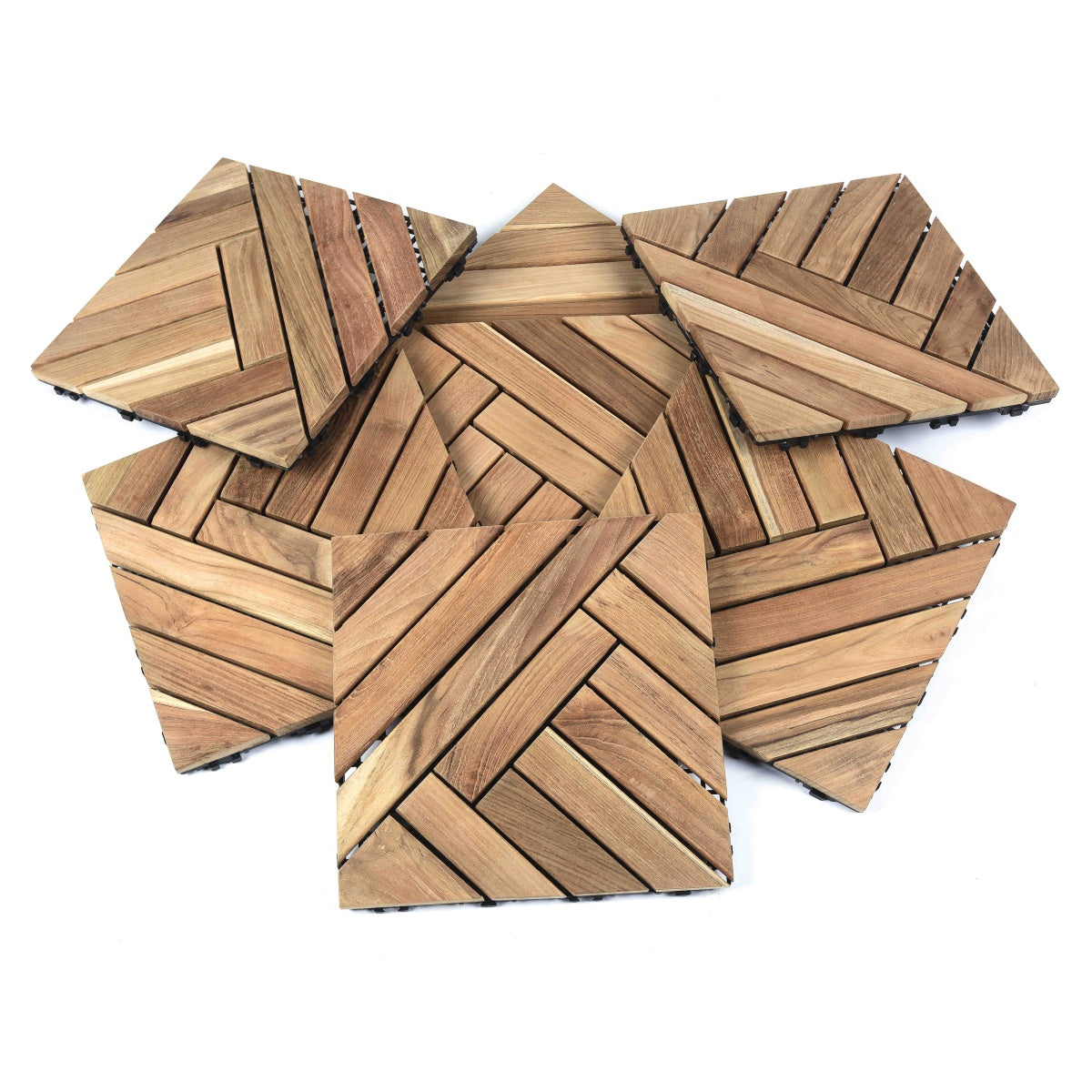 Westminster Teak - Diamond H Teak Floor Tiles Single Carton, 9 Tiles - 18046