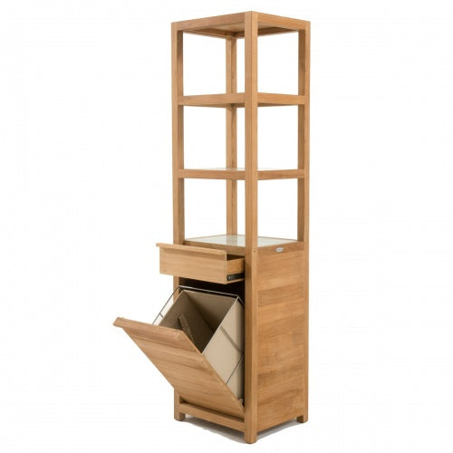 Westminster Teak - Pacifica Laundry Tower Tilt Out Bin with Shelves - 18815