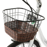 Ecotric 26inch White Lark Electric City Bike For Women with Basket and Rear Rack - NS-LAK26LCD-W