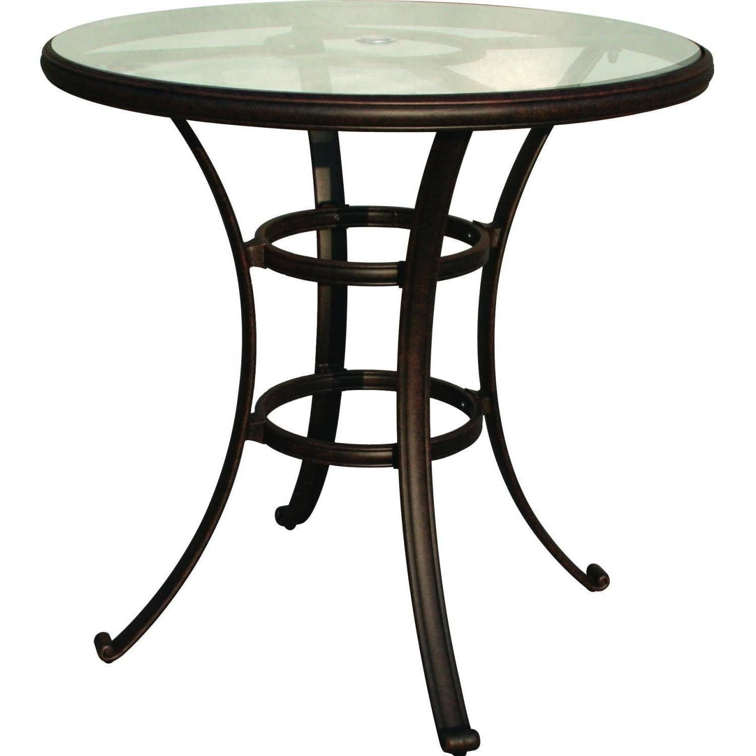Darlee - Ten Star 5-Piece Patio Glass Top Bar Set with Cushions and 42'' Round Glass Top Bar Table  - DL503-5PC-50F