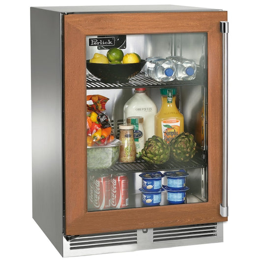 Perlick - Signature Series Shallow Depth 18" Depth Outdoor Refrigerator with fully integrated panel-ready glass door- HH24RO-4