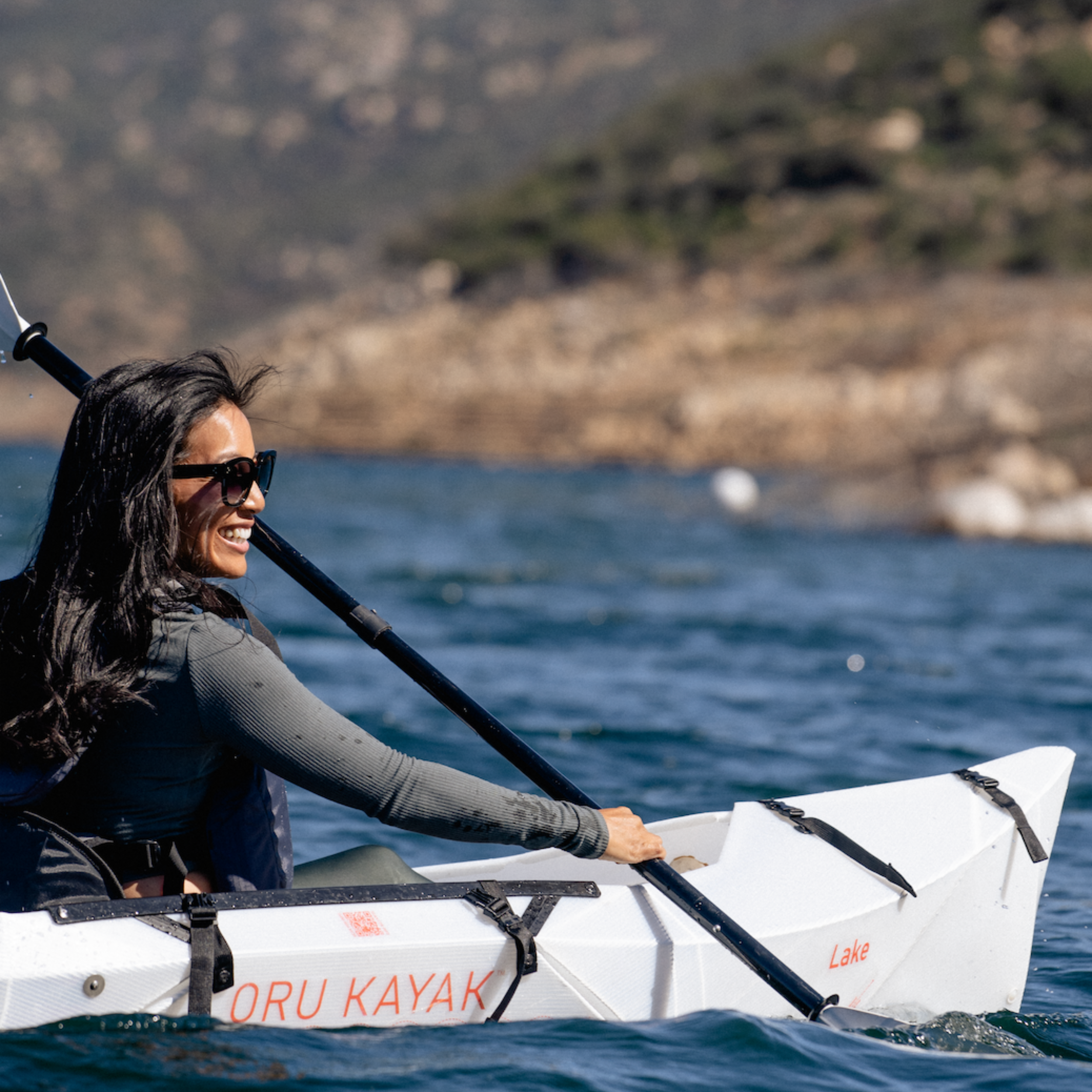 Oru Lake Sport - Folding Kayak - 9' Length, 18 lbs weight Starter Bundle (Paddle Included!)