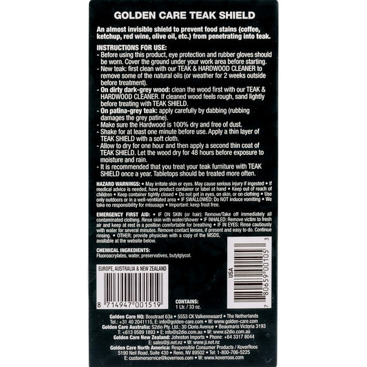 Westminster Teak - Golden Care Teak Shield (1 Liter Bottle) Protects from Stains - 30103
