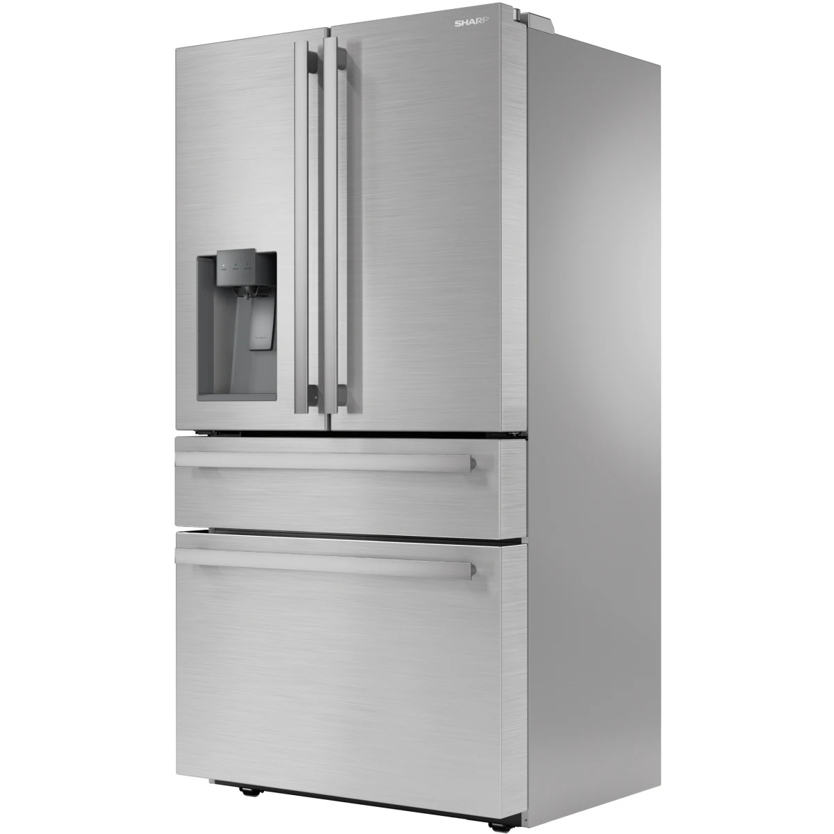 Sharp - 21.6 CF Counter-Depth 4-Door French Door, Dispenser - SJG2254FS