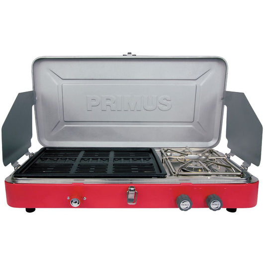 Profile Duo 2 Burner Stove/Grill - Propane - 23.2” x 11.8” x 3.7” 12,000 BTU camping stove