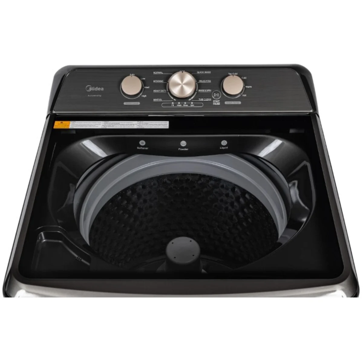 Midea - 4.1 CF Top Load Washer, Agitator, Stainless Tub - MLTW41A1BMG