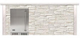 RTA Outdoor Living - 8 ft. Refrigerator Bar Island (Appliance Sold Separately) in Stacked Stone Finish and Modern White Color Palette - RTAC-B8-FL-SW