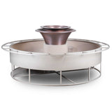 The Outdoor Plus - 86" Round Olympian 360° Spill Copper Fire & Water Fountain with Concrete Base - OPT-OLY86E12