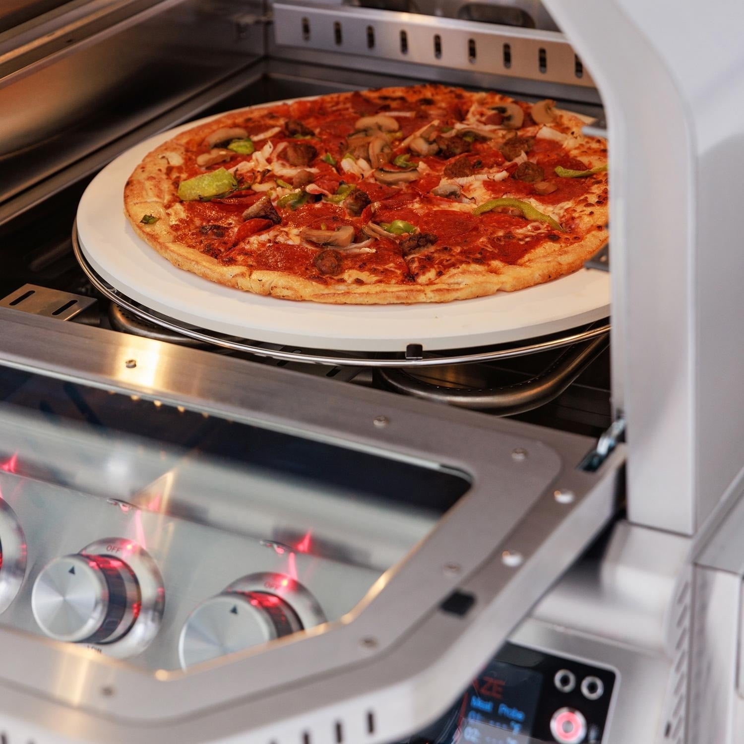 Blaze 26-Inch Freestanding Natural Gas Outdoor Pizza Oven W/ Rotisserie & Cart - Propane/Natural Gas |  BLZ-26-PZOVN-XX