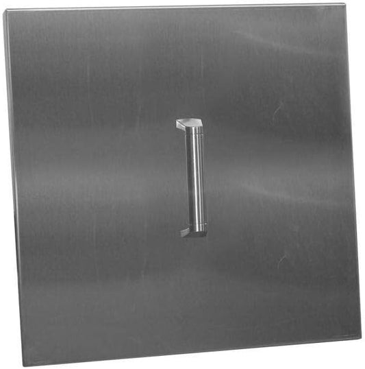 Firegear - Square, 22.25", Stainless Steel Burner Cover with Brushed Finish - LID-20S