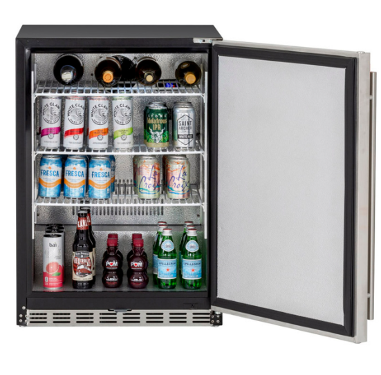 TruFlame - 24" 5.3c Outdoor Rated Fridge Left to Right Opening | TF-RFR-24S-A