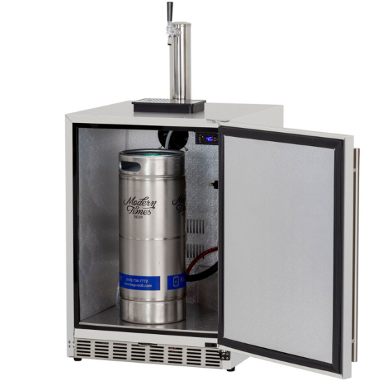 TruFlame - 24" 6.6C Deluxe Outdoor Rated Single Tap Kegerator | TF-RFR-24DK1