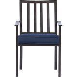 Mod Furniture - Carter 7-Piece Dining Set with 6 Navy Padded Dining Chairs and 72 in. x 40 in. Slat Table | CARTDN7PC-NVY