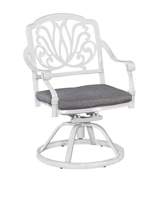 Capri White Outdoor Swivel Rocking Chair by Homestyles - White - Aluminum - 6662-53