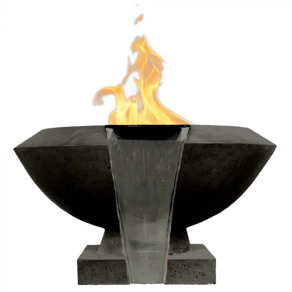 Prism Hardscapes - 29" Toscano Concrete Fire Bowl NG/LP, Match Lit