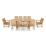 Westminster Teak - 11 Piece Montserrat Veranda Teak Dining Set Oval 103" Extendable Table - 70008