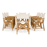 Westminster Teak - 9 Piece Montserrat Director Teak Dining Set Oval 103" Extendable Table - 70015