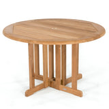 Westminster Teak - 5 Piece Barbuda Teak Foldable Dining Set Round 48” Dia Folding Table - 70036