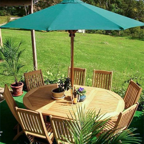 Westminster Teak - 9 Piece Barbuda Martinique Dining Set Oval 74.5" Extendable Table - 70060