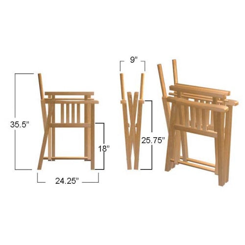 Westminster Teak - 7 Piece Oval Director Chair Dining Set Oval 74.5" Extendable Table - 70079