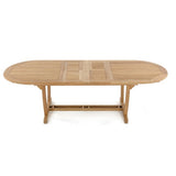 Westminster Teak - 9 piece Montserrat Horizon Teak Dining Set Oval 102" Extendable Table - 70255