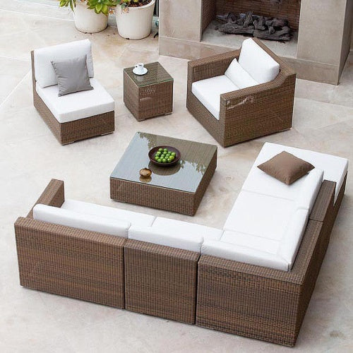 Westminster Teak - Malaga 9 Piece Lounge Set High End Synthetic Wicker - 70259