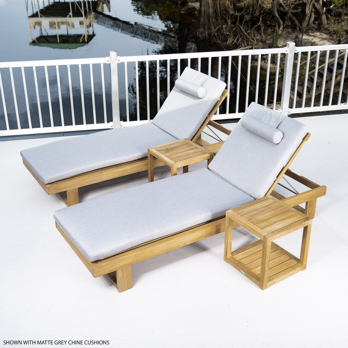 Westminster Teak - Horizon Double Chaise Set Cushions Included Tables Optional - 70308