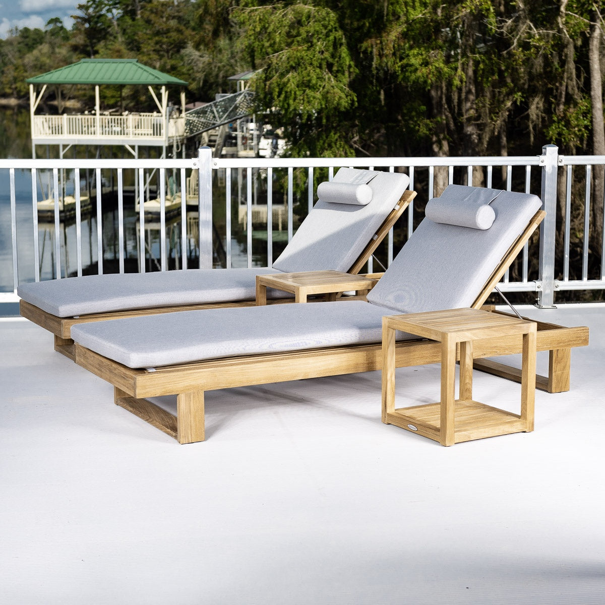 Westminster Teak - Horizon Double Chaise and Side Table Set - 70309