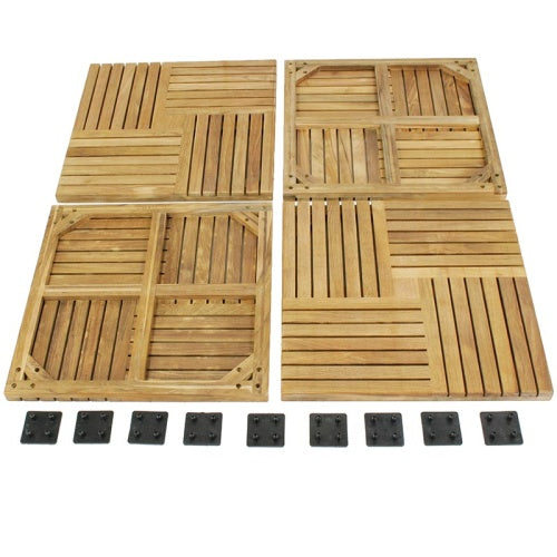 Westminster Teak - 10-Pack Parquet Deck Tiles  (18" L x 18" W) per tile - 70406