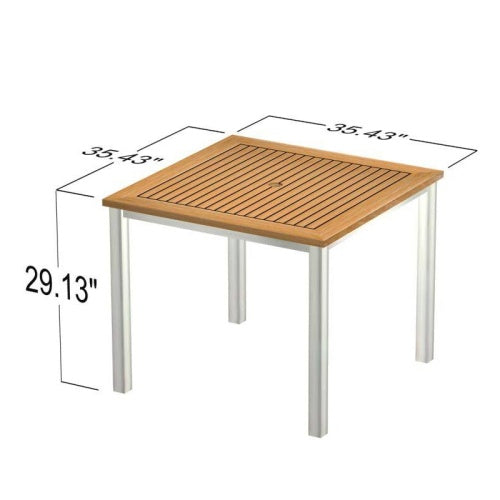 Westminster Teak - Vogue Bistro Veranda Chair Dining Set Square 36" Table - 70481