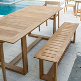Westminster Teak - Horizon Table & Bench Set Rectangular 90" Extendable Table - 70496