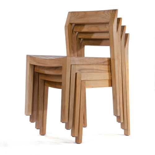 Westminster Teak - Horizon Sidechair Dining Set for 6 Rectangular 90" Extendable Table - 70498