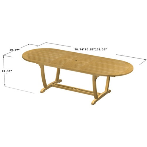 Westminster Teak - Montserrat Surf 9 Piece Dining Set Oval 103" Extendable Table - 70516