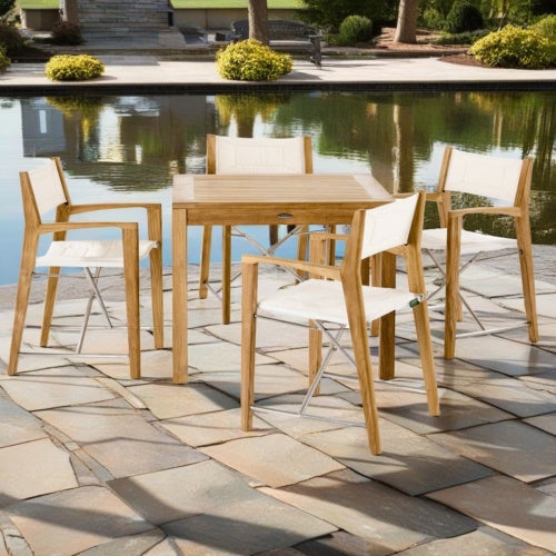 Westminster Teak - 5 Piece Odyssey Square Dining Set Square 36" Table - 70540